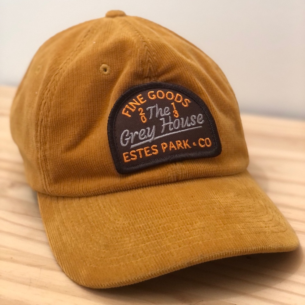 The Grey House Este Park Ochre Dad Hat in Corduroy